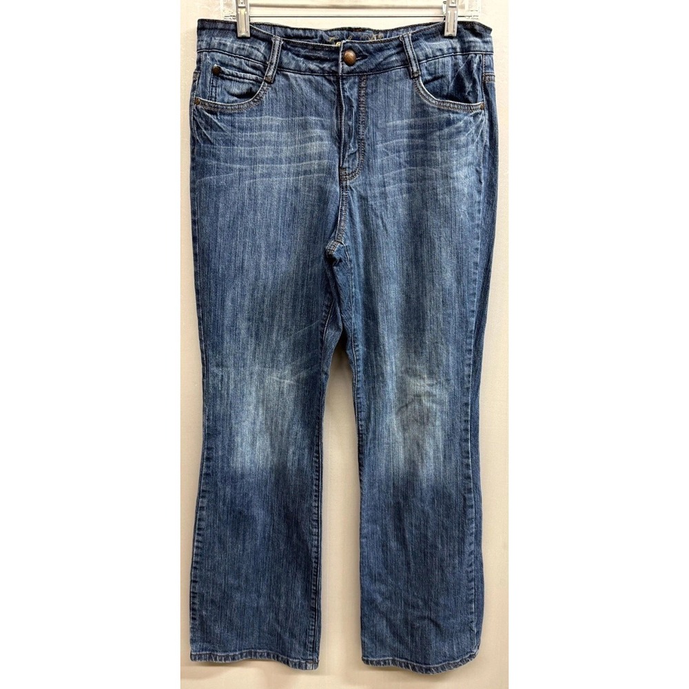 Code Blue Jeans Womens 10 Blue Medium Wash Denim Whiskered Stretch Bootcut Leg